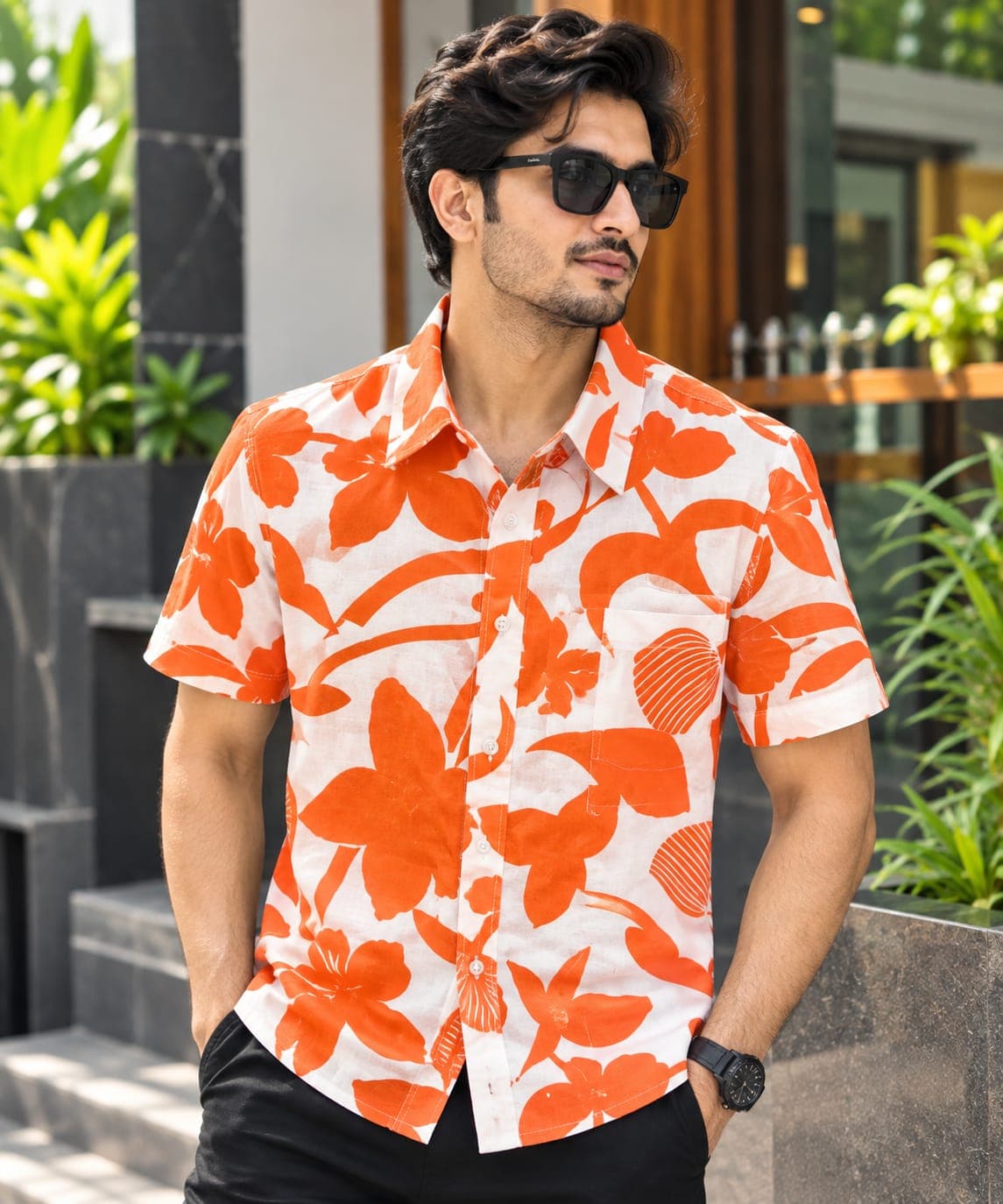 Print Shirt Cotton Half Sleeve For Men's, thumbnail 3 of 3