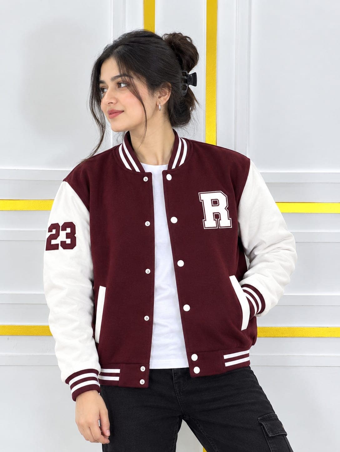 Stylish Cotton Varsity Jacket, thumbnail 3 of 3